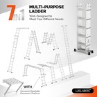 18 5ft Folding Ladder Multi-purpose Aluminium Extension 7 In 1 Step Heavy Duty