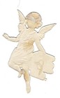 1888 Antique Chromo  Pink Angel Letter  Victorian Die-cut Scrap  3 5 