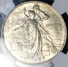 1911 Ngc Au 58 Italy 2 Lire Kingdom 50th Year Anniversary Silver Coin  26012501c