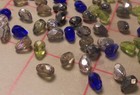 60 Sm Czech Glass Faceted Pendants Indigo Pewter Moss Crystal Ab Beads 7mm X 5mm