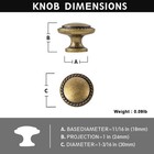 Set Of 12 Vintage Antique Brass Cabinet Knobs With Wheatear Border     Class