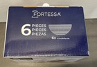 Fortessa Jupiter Clear Glass Bowls Set Of 6 - Cereal  Soup  Salad  New