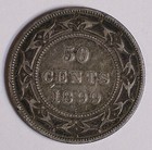 1899 Newfoundland Canada 50 Cent Coin Km-6  15665