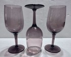 Vintage Libbey Majestic Plum Purple Amethyst Glass Small Wine Glasses Set Of 3