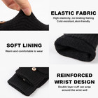 Winter Fingerless Gloves For Women And Men Warm Half Finger Gloves Convertible M