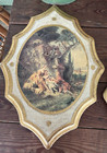 Vintage Pair Italian Florentine Wall Art Gold Gilt Wall Hanging Plaques 18 X 12