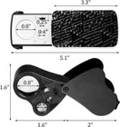 2 Pieces Jewelers Loupe 30x 60x 90x Illuminated Eye Loupe Magnifier Jewelry Magn