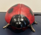 Ladybug Table Lamp Light Night Light  Glass Shell Vintage 2004