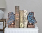 Vintage Blue Butterfly Bookends  Decorative Book Ends For Shelves  Home Office