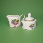 Casa Elite Home Collection Vintage Sugar Bowl   Creamer Fruit Basket Design Set