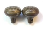 Antique Victorian C  1895 Solid Brass Door Knobs Corbin Cairo Vernacular Daisy