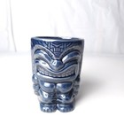 Tiki Mug Cup Coffee Tea Hawaiian Lucky Blue Glazed Ceramic