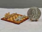 Eugene Kupjack Artisan Gold Plated Sterling Chess Set  346 Miniature Dollhouse