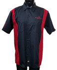 Mother Earth Brew Company Button Up Dickies Black Red Work Beer Shirt Sz L  note