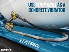 Temco Cordless Concrete Vibrating Tool  Drill-powered Concrete Vibrator
