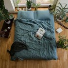 Linen Duvet Cover  Stonewashed Duvet Cover Linen Bedding Emerald Green Color Set