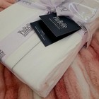 New Piubelle Portugal Queen Sheet Set 100  Luxury Cotton White Gray Stitch Hotel