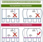 6 Pcs Trampoline Curved Pole Replacement  Universal Curved Enclosure Net   