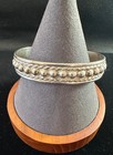 Vintage Taxco Mexico Tj-65 Signed 925 Sterling Silver Beaded Cuff Bracelet 27g
