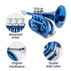 Pocket Trumpet Brass Bb Mouthpiece Cleaning Cloth Case Musical Instruments Blue
