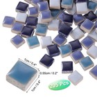 205pcs Square Ceramic Mosaic Tiles Bulk Stained Mosaic Tiles 200g Mixed Blue