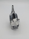 Vtg  Mexican Pottery Clay Cat Kitty  piggy  Bank  Black   White Signd By Artist