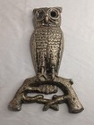 Antique Owl Andiron Cast Iron Brass Rare And Highly Collectible Glass Eye Owl 
