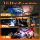 140a 3 In 1 Mig Welder flux Core  Mig lift Tig stick Welding Machine 110v Portab
