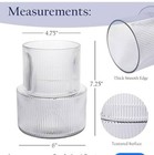 Home Decor Ribbed Fluted Glass Vase Clear Flowers Centerpiece Decoration 7 25 