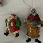 Vintage Christmas Ornaments Lot Of 5 Blow Mold Plastic Old World Santa With Toys