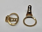 12 Pcs Vtg Gold Brass Metal Oval Hinged Scarf Clips 24mm Jewelry Findings Blanks