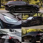 Gloss Black To Red Car Wrap Vinyl Roll 1ft X 5ft Self-adhesive Air Release
