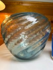 Antique Victorian Hand Blown Glass Vase Open Pontil Swirl Aqua C 1820 - 1860