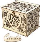 Wooden Wedding Card Box money Box With Lock Slot diy Wooden Money Box For Weddin
