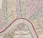 1873 New Orleans Map Original French Quarter - Garden District Louisiana 
