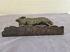 Vintage Solid Cast Iron Ram Door Stop Collectible- 4 14 Lb  Euc- See All Pics