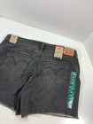 Levis Mid Length Cutoff Shorts Women Size 34x7 Gray Denim Stretch Slim Fit Nwt