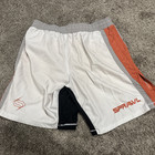 Sprawl Fusion - Fight Shorts Mens Small White Orange 36 Mma Grappling Wrestling