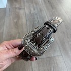 Ariat Size 22 Belt Girls Kids Western Bedazzled Brown Cross
