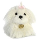     New Aurora World Miyoni Stuffed Plush Toy Maltese Cuddle White Dog Pink Bow