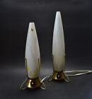 Vintage Czech Mid Century Modern 1950 s Pair Of Rocket Table Lamps Marked