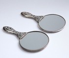 Set Of 2 900 Coin Silver Hand Mirrors By Bedo 6  Repousse