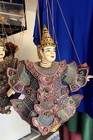 2 Vintage Thai Marionettes String Puppet Wooden Asian Handmade Traditional Dress