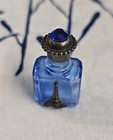 Miniature Glass Blue Perfume Bottle Eiffel Tower Sgd 23  Vintage Gently Used 