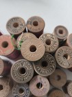 42 Vintage Lot Corticelli Belding Wood Wooden Thread Spools Silk Buttonhole