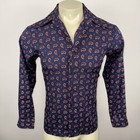 Vtg 60s 70s Jcpenney Shirt Disco Hippie Paisley Atomic Mod Mcm Nik Mens Medium