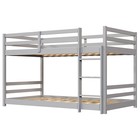 Jr Twin Over Twin Bunk Bed Low Bunk Beds  For Boys Girls Toddlers Grey espresso