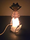 Vtg Underwriters Laboratories Lamp Night Light Porcelain Victorian Lady Works