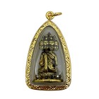 Phra Setthi Nawakot 9-faced Buddha Wealth Thai Amulet Pendant Gold Plated Frame