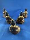 Five Dhyani Buddha Or Pancha Buddha Statues Copper Gold Face Nepal Hand Carved